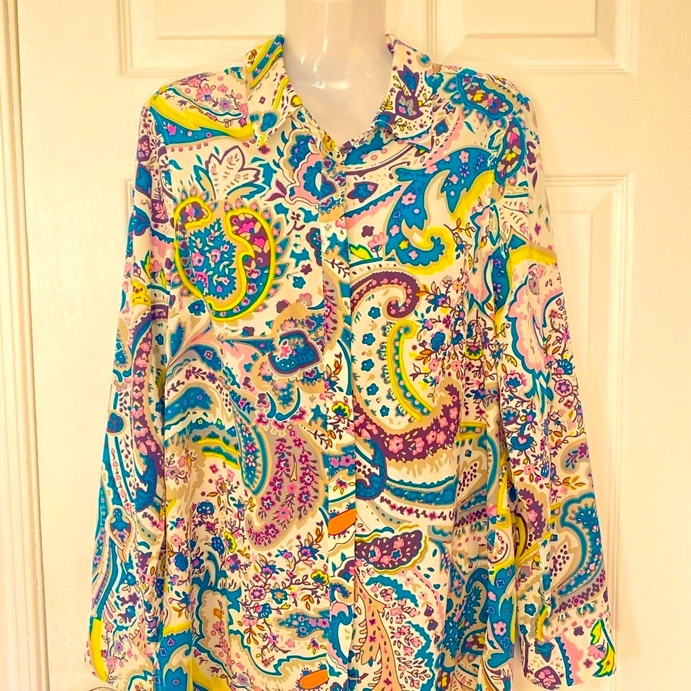 Talbots Multicolored Button Down Shirt - image 4
